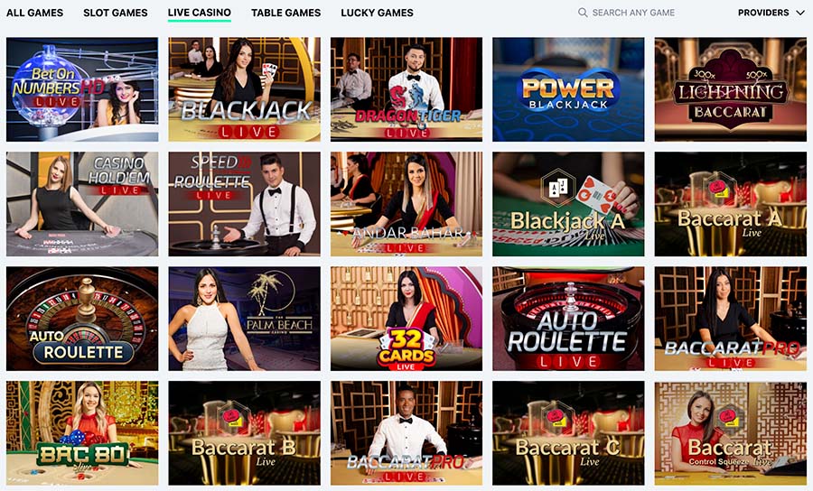 live casino maakt het af