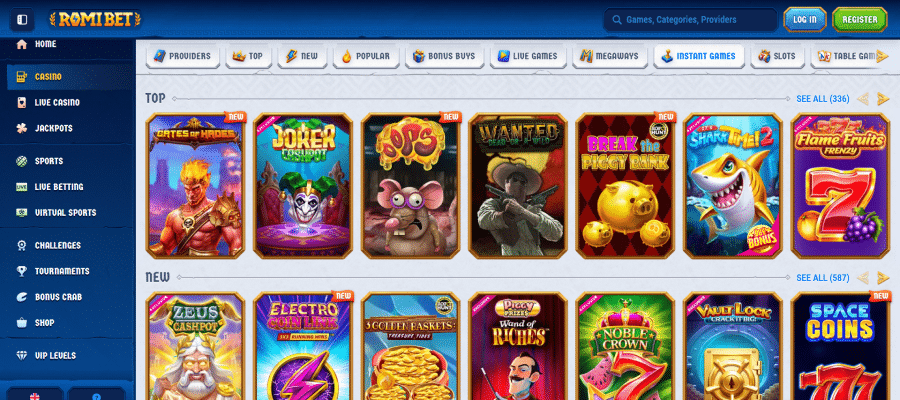 RomiBet casino heeft een mega spelaanbod