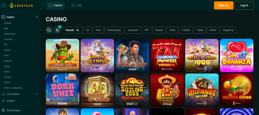 Leuk spelaanbod bij Luckygem casino