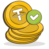 Klik op het Tether logo om USDT te storten