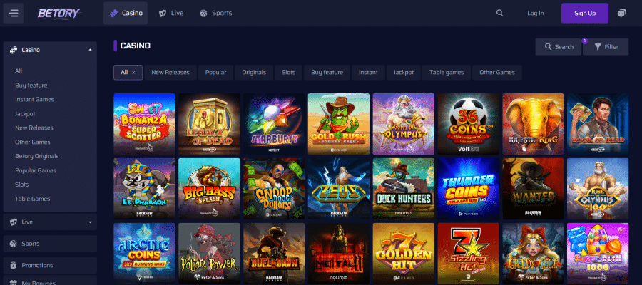 Betory casino komt met een gevarieerd spelaanbod