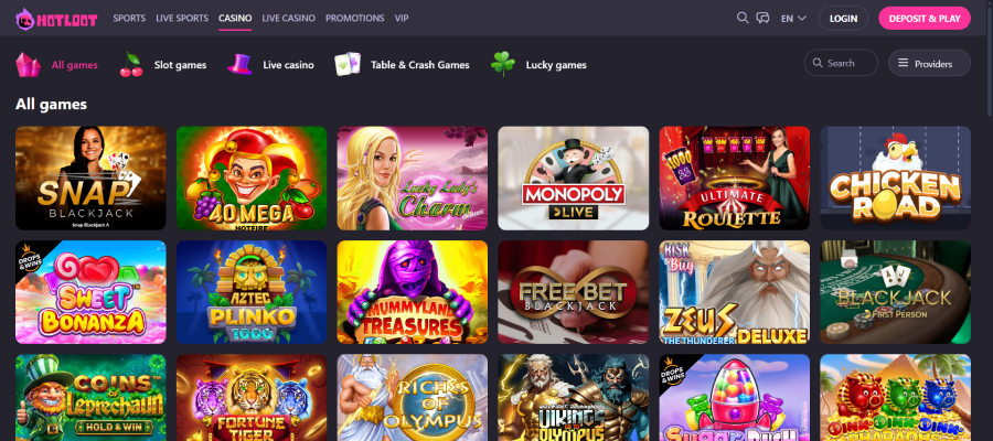 HotLoot casino komt met een best aardig spelaanbod