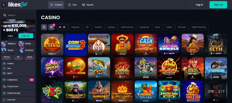 Spelaanbod Likes Bet zit bomvol met toffe providers