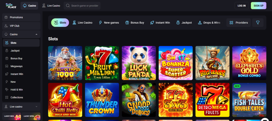 Winplace heeft echt een groot spelaanbod met ruim 100 providers