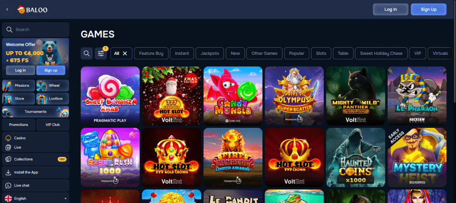 Baloo Bet heeft een vrij aardig spelaanbod