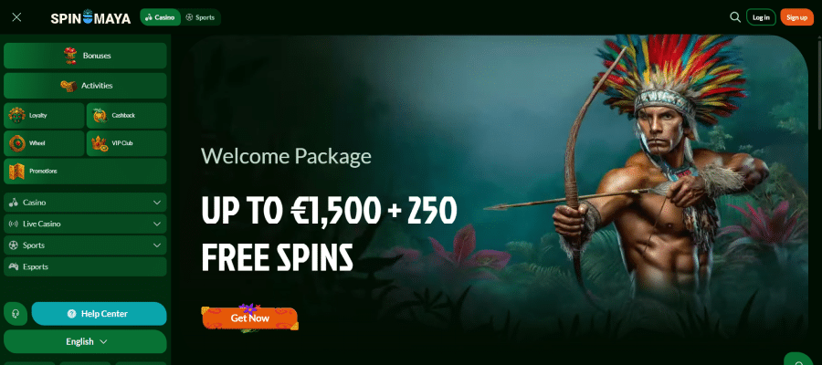 Spelaanbod SpinMaya casino is vrij breed opgezet