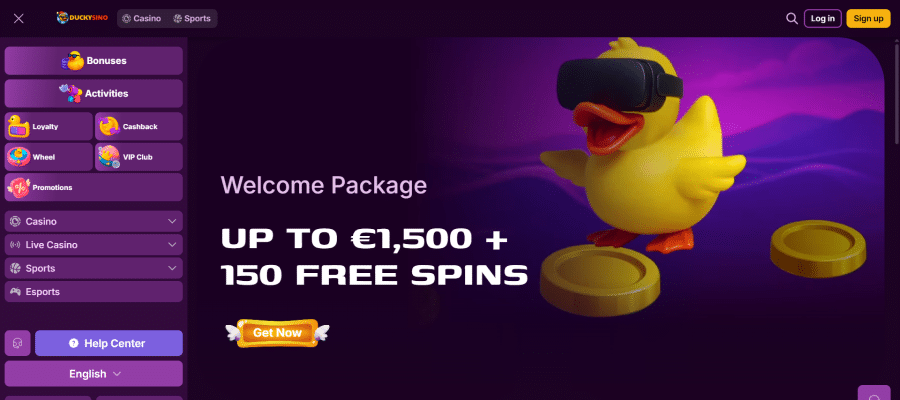 Spelaanbod bij DuckySino moet je wel even zoeken