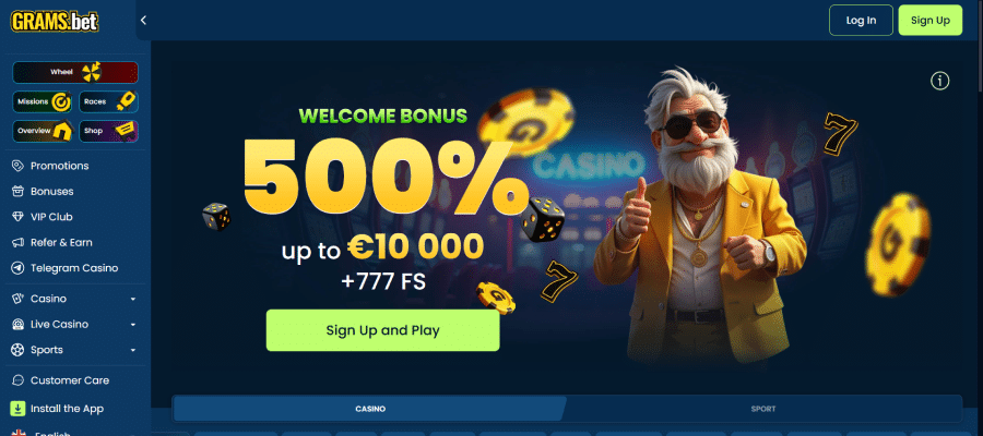 Spelaanbod van GramsBet is netjes ingedeeld in categorieën