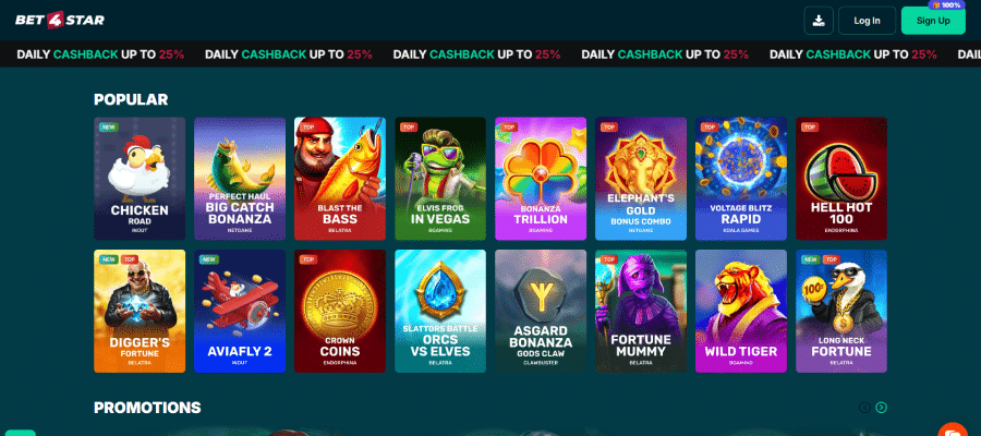 Bet4Star online casino komt met een indrukwekkend spelaanbod