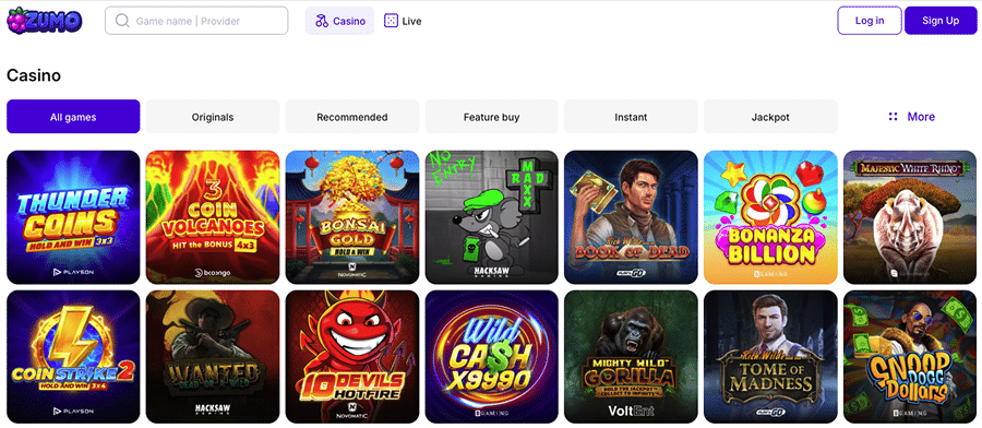 ZumoBet Nederland heeft een goed gevuld spelaanbod