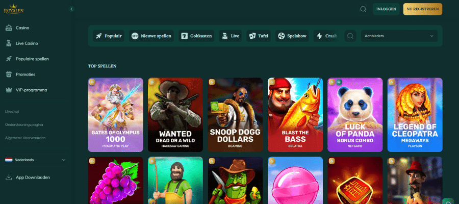 Eerste indruk van Royalen spelaanbod_ Het ziet er goed uit